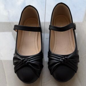 Chic Black Kids Dress Shoes with Bow Detail